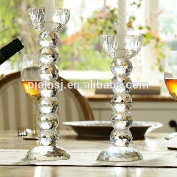Peças centrais da vela de cristal da decoração do casamento, castiçal de cristal, castiçal de vidro